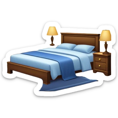 A dimly lit bedroom.  sticker