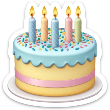 1 layer pastel birthday cake sticker
