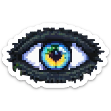 simple pixel art eyes sticker