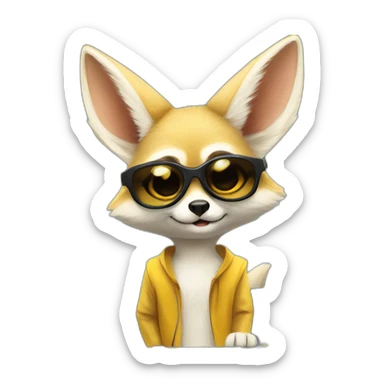 Fennec Fox as a DJ sticker