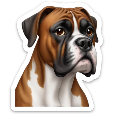 brindle boxer dog sticker