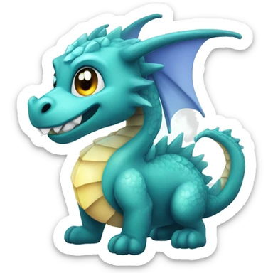 Cute crystal dragon sticker