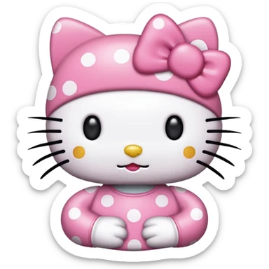 Hello kitty en puntitos para pegar y copiar sticker