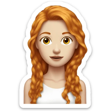 beautiful top model ginger girl long hair sticker