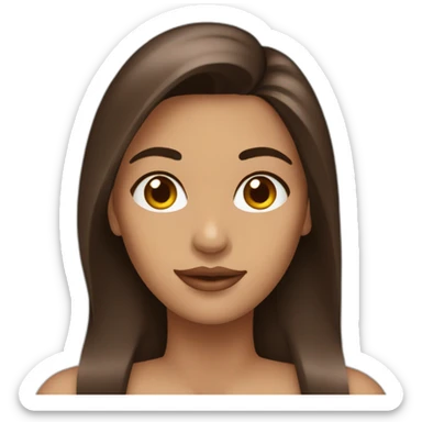 Rostro de mujer con pecas, pelo largo color chocolate sticker