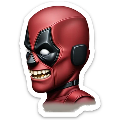 Deadpool wolverine hidden teeth sticker