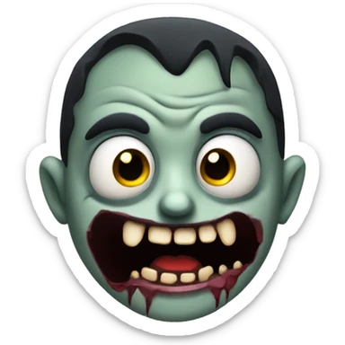 zombie vampire dark face and weird smile sticker