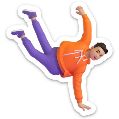 green breakdancer in energetic dance move sticker