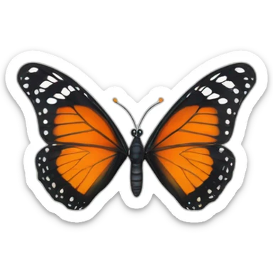 the two most beautiful black and orange butterflies sticker