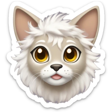 Furry, sparkle, iridescent, colorful, pastel, edgy, cool, fantasy beautiful, brown, beige, white, divine, godly, angelic, animal, anthro, full body, fursona, feline sticker