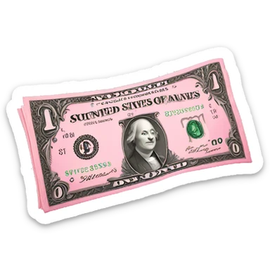 Pink pack of money sticker