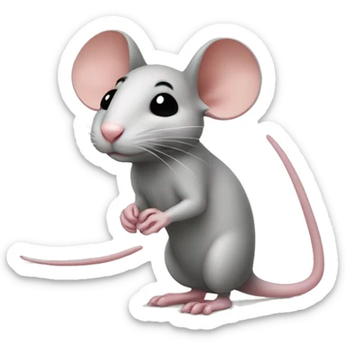 Mouse with little round body no front feet and a really long tail sticker