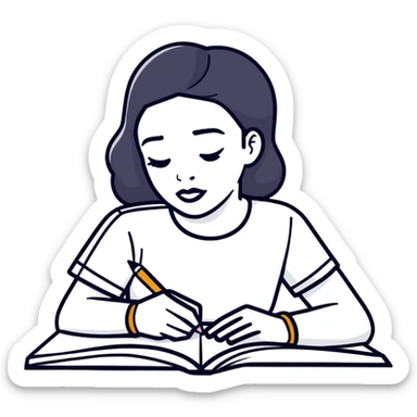 Black Woman Studying And Taking Notes sticker
