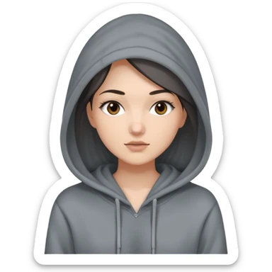 Sasha Gray in gray oversized hoodie full height sticker