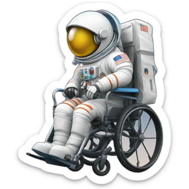An astronaut in a wheelchair  sticker