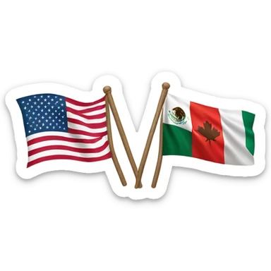 Canada USA Mexico earth sticker