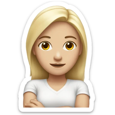 white girl crossing hands sticker