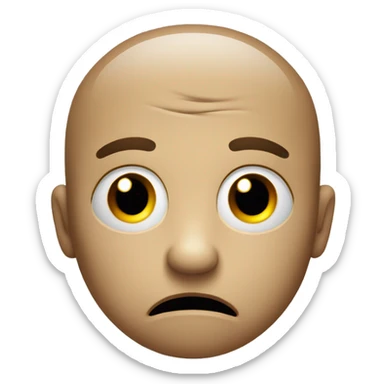  small, sad face with a worried or tired expression. The eyes might be droopy, and the mouth could form a subtle frown. the face could have a small patch or a slight shadow on one side, hinting at exhaustion.  sticker