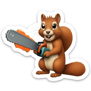 Squirrel with a chainsaw sticker