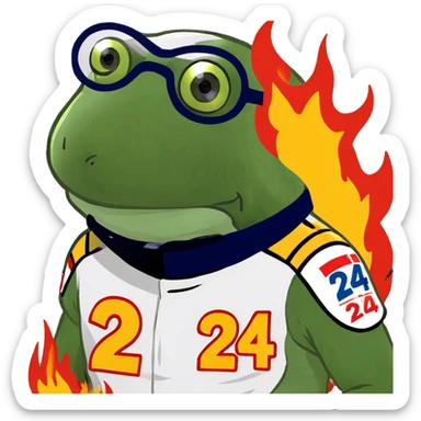 NASCAR race car number 24 with flames on the paint  sticker