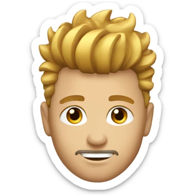 European, golden Mohawk hairstyle, stubble, man, young adult. sticker