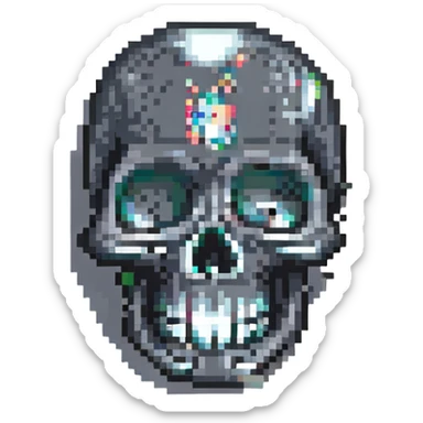 shocked skull sticker