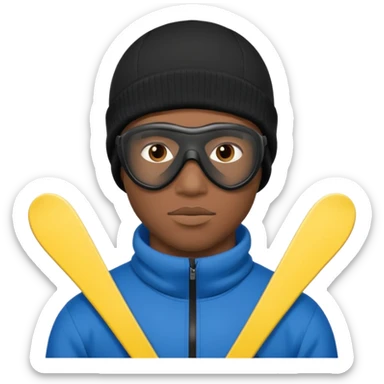 A black male in a ski mask sticker