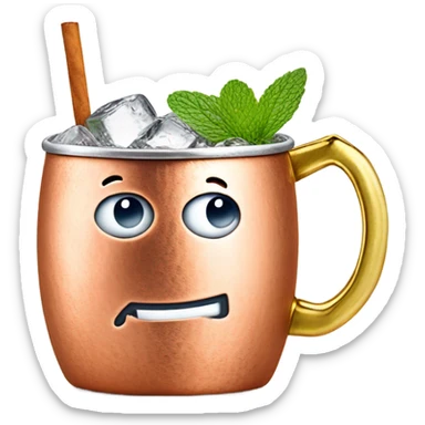 A Moscow mule on a cuivre glass sticker