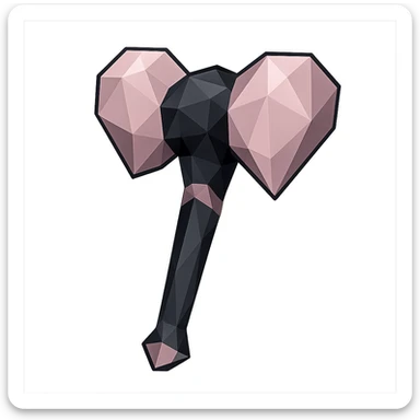 BLACKPINK-inspired object, black and pink colors, faceted and modern geometric design, polygonal style sticker