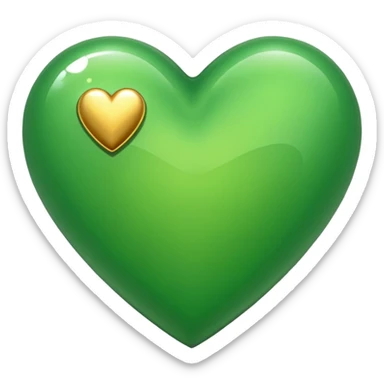 heart with golden and green colours sticker