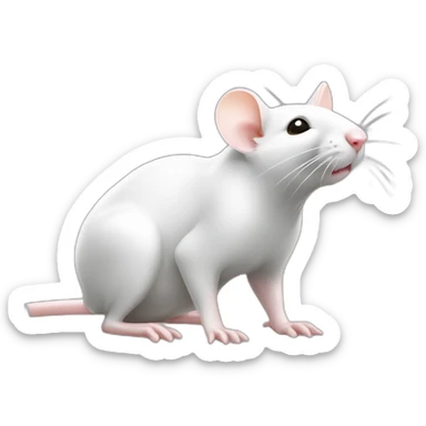 white mouse，on all fours，full body，lateral view sticker