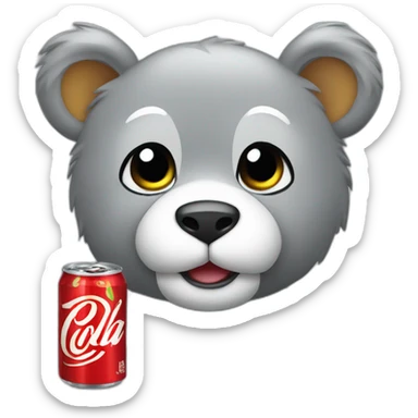 A Grey cub wich Cola sticker