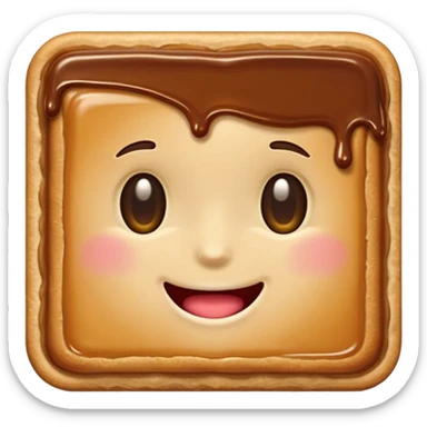 emoji holding caramel slice sticker