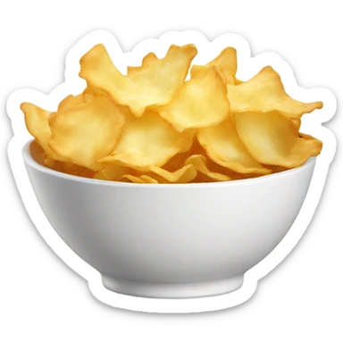 White bowl of ruffled chips  sticker