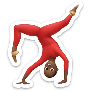 gymnast in the splits in a red suit sticker