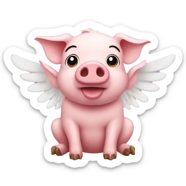 Pig with wings  sticker