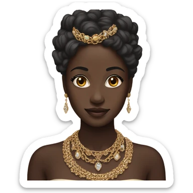 dark-skinned beauty with jewelry sticker