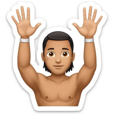 Two hands yeeting like how jey USO does  sticker