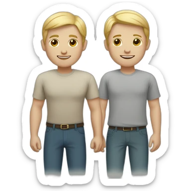 family of three white-skinned men (two dark-skinned and one blonde) with one son sticker