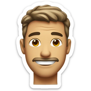 Really uncomfortable really awkward sweaty smiling guy sticker