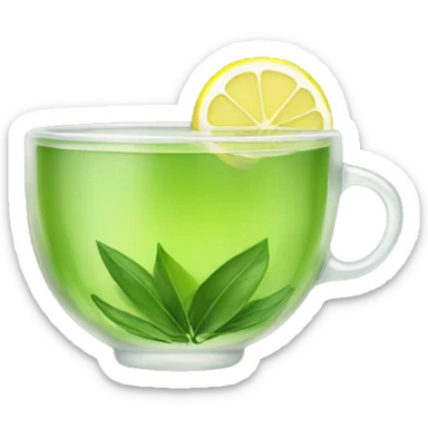 Green tea with lemon  sticker