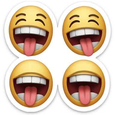 Yawn emoji cut in half sticker