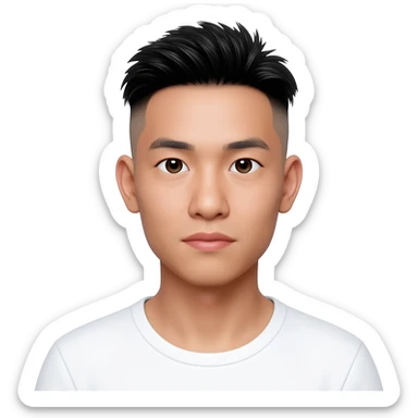Filipino Chinese young man at 25 years old fade hair cut sticker