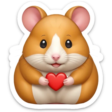 happy heart hamster sticker