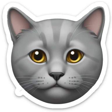 British cat grey  sticker