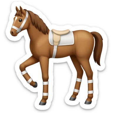 horse with one bandaged leg sticker