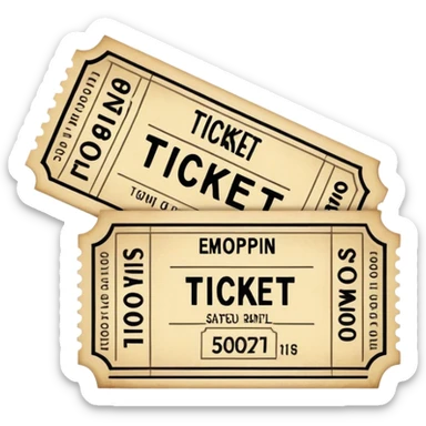 Ticket, style of old fashioned vintage ticket  sticker