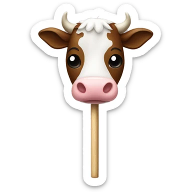 Cow on stick  sticker