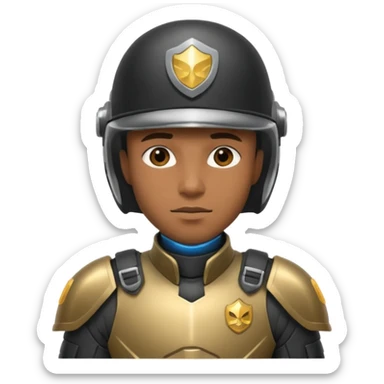 Futuristic black man cop sticker