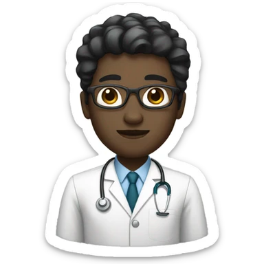 neurologist, with black hair and dark skin but not too dark  sticker